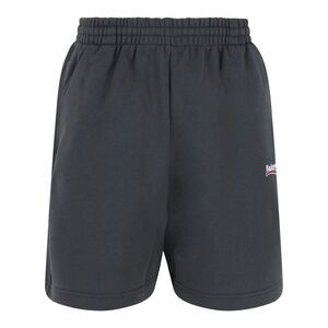Balenciaga Embroidered Logo Sweat Shorts Grey Mens